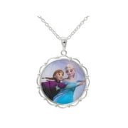 Disney Frozen Elsa & Anna Skating Pendant GIFT BOX Silver Plated