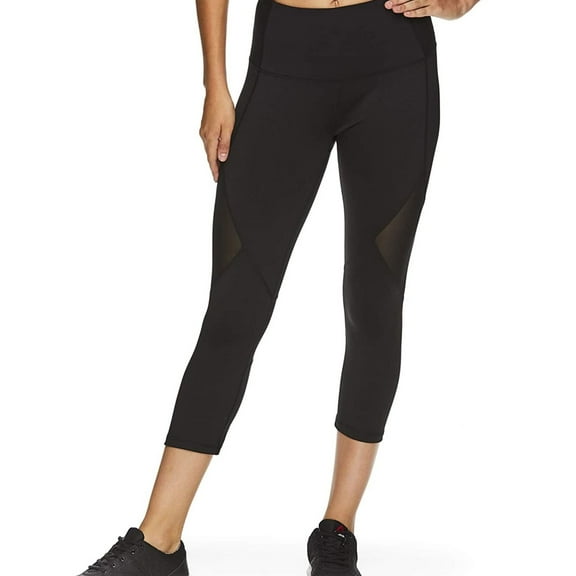 Reebok Womens Highrise Capri Compression Athletic Pants