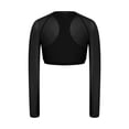 thumbnail image 5 of Hansber Kids Girls Long Sleeve Yoga Sports Crop Top Mesh Cropped Sweatshirt Hip Hop Jazz Dancewear Black 6, 5 of 6