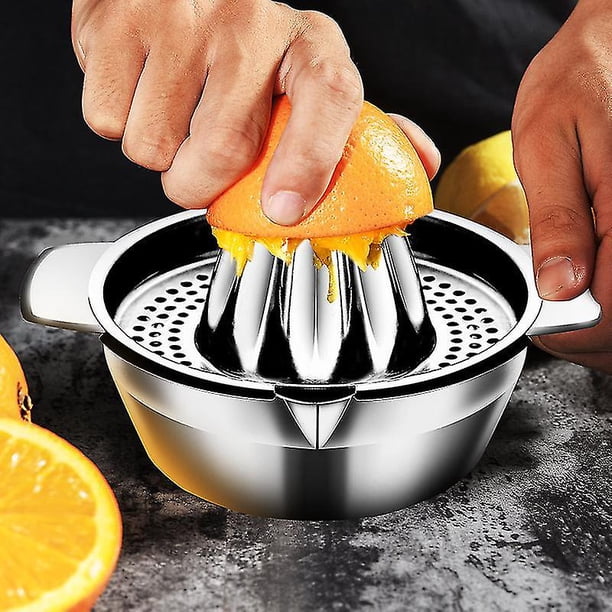 Exprimidor De Limón Manual - Exprimidor De Cítricos De Acero Inoxidable De 250 Ml - Exprimidor De Naranja Manual Plateado - Con Mango, Se Puede Usar Para Exprimir, Hacer Jui De Naranja