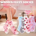 thumbnail image 2 of Womens Fuzzy Socks Cozy Fluffy Winter Cabin Slipper Warm Fleece Soft Thick Comfy Socks 5 Pairs, 2 of 6