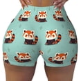 thumbnail image 2 of Logiee Fox Print Women's Biker Shorts,Workout Gym Shorts,Scrunch Shorts,Tummy Control Hidden Scrunch Running Yoga Shorts-XX-Large, 2 of 8
