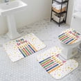 thumbnail image 3 of Birthday Celebration Bathroom Rugs Set Colorful Candles Non Slip Absorbent Soft Bath Mats 3 Piece Set with Bathroom Rug, U-Shaped Floor Mat, Toilet Seat Cover Small Size, 3 of 9