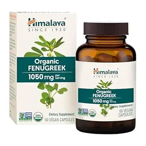 Himalaya Organic Fenugreek for Daily Wellness, Warming and Energizing Properties, 1,050 mg, 60 Vegan Capsules