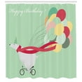 thumbnail image 3 of Ambesonne Polar Bear Shower Curtain, Happy Birthday Party, 69"Wx84"L, Pale Green Multicolor, 3 of 3