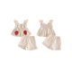 thumbnail image 2 of Conjunto de verano para bebé niña pequeña: top sin mangas y shorts con estampado de fresas, bordado, cuadros, lazos y volantes., 2 of 9