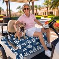 thumbnail image 3 of Golf Cart Seat Covers for 2 Seater,Blue Leaves Microfiber Cart Seat Towel Blanket,Farmhouse Pastoral Spring Leaf Branch Absorbent Breathable Non Slip Bench Seats Protector for Golf Course 51"x31", 3 of 9