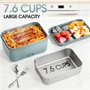 Cordless Electric Lunch Box for Adults: 1.8L Capacity, 70W Fast Heating. Rechargeable & Portable Food Warmer for Office, Car, Outdoor. A Great Christmas Gift Idea