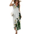 thumbnail image 2 of Calla Lilies Dress Summer Street Style Bohemia Long Dresses Female Sleeveless Printed Maxi Dress, 2 of 9