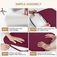 thumbnail image 2 of 17 x 16 x 2 inch Indoor D-shaped Kitchen Dining Chair Cushion, Dark Wine Red, Set of 2, 2 of 10