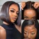 thumbnail image 2 of Peluca CHEETAHBEAUTY Wear And Go sin pegamento Bob de 25 cm de cabello humano, 2 of 8