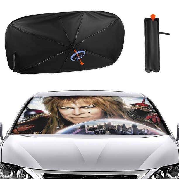 El Laberinto Sombrilla Solar para Auto - Protector de Parabrisas Plegable | Cortina Solar Delantero | Bloqueo UV y Aislamiento de Calor 133x73cm