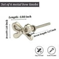 thumbnail image 3 of Perilla Home Set of 6 Bow Knobs Decorative Knobs for Home Kitchen Cabinet Hardware Cupboard Glass Door Dresser Wardrobe and Drawer Pulls (Silver), 3 of 4
