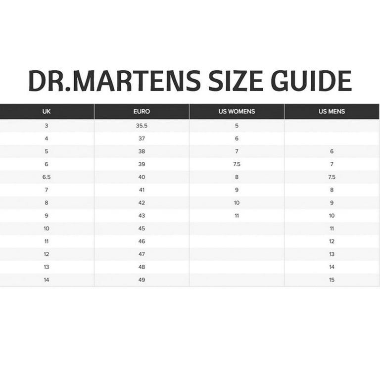 Dr martens size chart deals