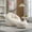 Beige, variant on Bean Bag Chair with Ottoman, High Pressure Foam Bean Bag Chairs for Adult, Comfy Beanbag Chair with Footrest, Pink