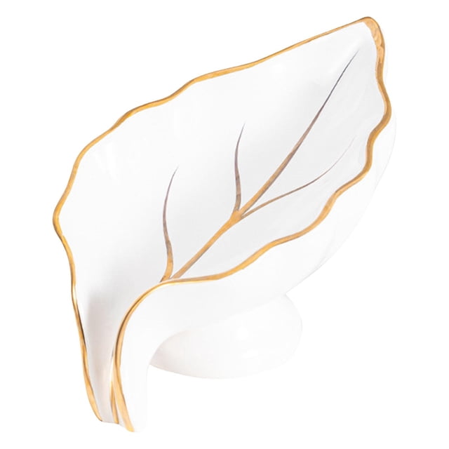 Jaboneras de cerámica para baño, bandeja de drenaje, soporte para jabón, contenedor, estuche de almacenamiento Blanco