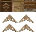 thumbnail image 6 of 4Pcs Wood Carved Appliques Corners Onlays Details Overlay Decoration for Bed 10cmx10cmx0.8cm, 6 of 8