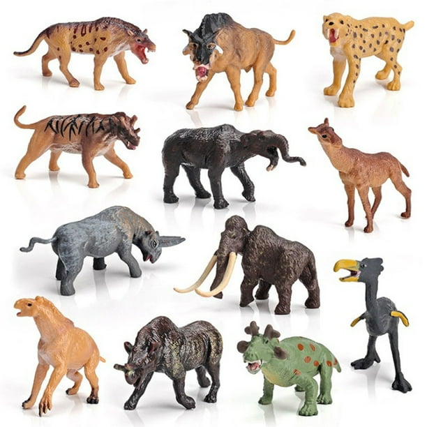Juego de 12 figuras de animales de la jungla, juguetes de animales salvajes artificiales para aprender animales del bosque, juego para niños