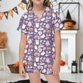 thumbnail image 2 of WEAIXIMIUNG Ensemble 2 Pcs Pyjamas pour Enfants Imprimé Graphique Chemise à Manches Courtes à Boutons et Shorts Ensemble de Pyjama 2-3 Ans, 2 of 5