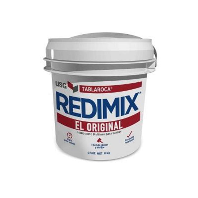 compuesto multiuso para juntas marca redimix cubeta 6kg