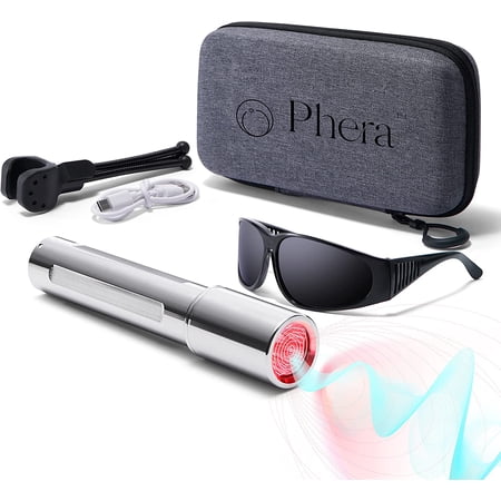 Phera Red Light Therapy Wand – Red Light Therapy Device, Blue Light Therapy, Pet Light Therapy with Light Therapy Glasses, Infrared Light Therapy for Pain, 5 Wavelengths, 8 Light Treatment Modes