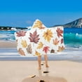 thumbnail image 2 of Yayeee Kids Hooded Towels Toddler Soft Absorbent Beach Bathing Wrap 50" x 23.5", Gray Autumn Leaves, 2 of 5