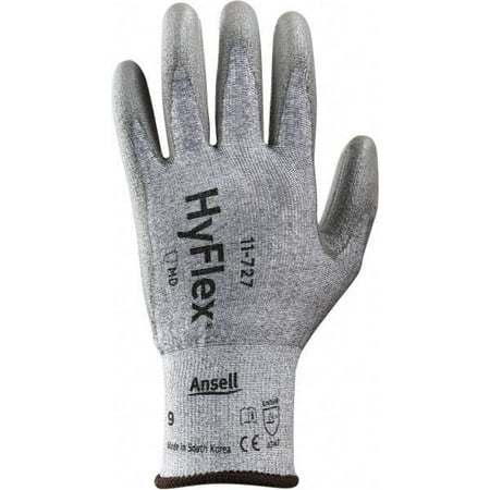 

Ansell Size 2XL (11) ANSI Cut Lvl 2 Abrasion Lvl 6 Polyurethane Coated Cut Resistant Gloves 10.03 Long Palm & Fingertips Coated Intercept Technology Yarn Lining Knit Wrist Silver Paired
