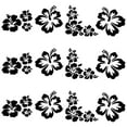 thumbnail image 4 of 4 Sets 16PCS Hibiscus Flowers Car Decals Hawaiian Stickers Black Vinyl Automotive Exterior Decoration, 4 of 9