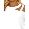 thumbnail image 3 of FASHIONWT Women Off Shoulder Irregular Sequins Long Sleeve Casual T-Shirts Top, 3 of 4