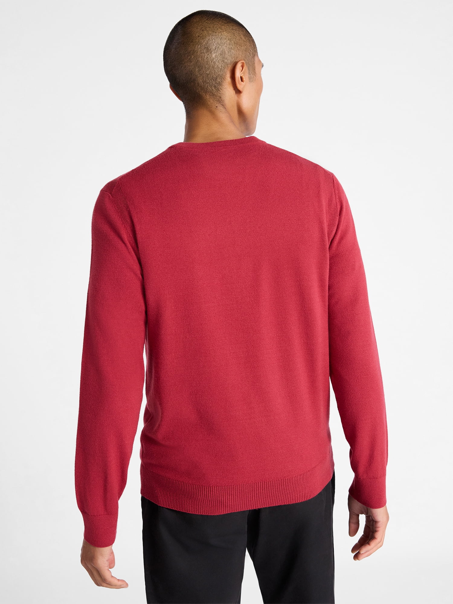Free Assembly Men's Cozy Yarn Everyday Crewneck Sweater with Long Sleeves, Size XS-3XL
