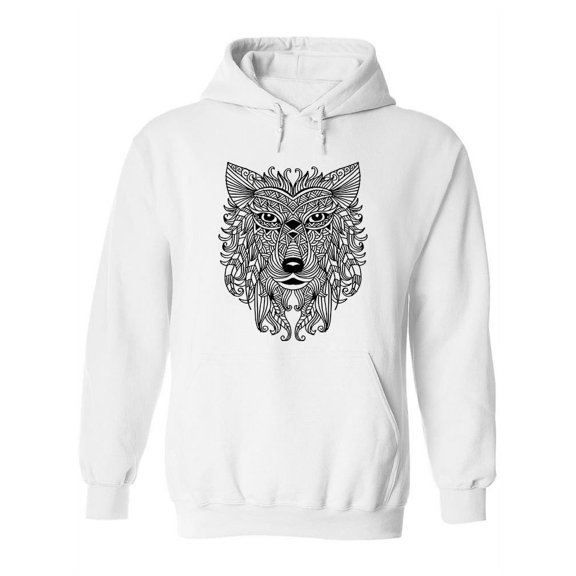 Ethnic Wolf Art Hoodie Women -Image by Shutterstock, Female x-Large