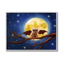 Industries Halloween Mouse Animal Full Moon Bat Costume 11 in x 14 in Framed Painting Art Print, by Stupell Home Décor
