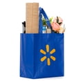 thumbnail image 4 of Walmart Reusable Shopping Bag, Foldable Grocery Tote Bag, Blue, 4 of 9