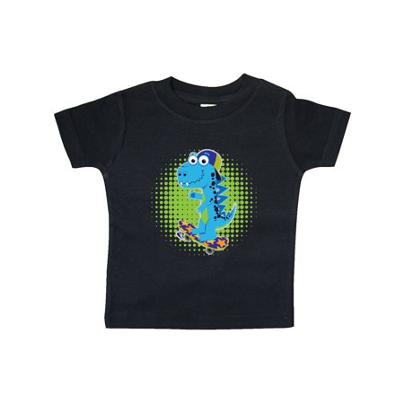 

Inktastic Skateboarding Gifts Boy Dinosaur Gift Baby Boy T-Shirt