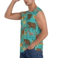 thumbnail image 3 of Lsque Cute Animals Print Men's Cotton Blend Sleeveless Muscle Shirts (S-3XL)- Moisture Wicking, Odor Protection, UPF 30+,3X-Large, 3 of 8