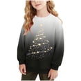 thumbnail image 2 of Tdoqot Girls Christmas Sweatshirts- Long Sleeve Cute Crewneck Pullover Kids Festive Shirts Black Size 2 T, 2 of 7