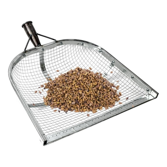 Stainless Steel Filter Soil Shovel Sieve Tool with Comfortable Handle for Efficient Sifting and Cleaning in Garden Yard