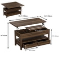 thumbnail image 3 of VERDALAY Mesa de centro elevable Mesa de té de madera con 2 cajones de almacenamiento Mesa central con tapa elevable Mesa auxiliar con cajones y asas Mesa de centro elevable, 3 of 9