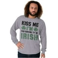 thumbnail image 3 of Funny Kiss Me I'm Irish St Patricks Long Sleeve TShirt Men Women Brisco Brands X, 3 of 6