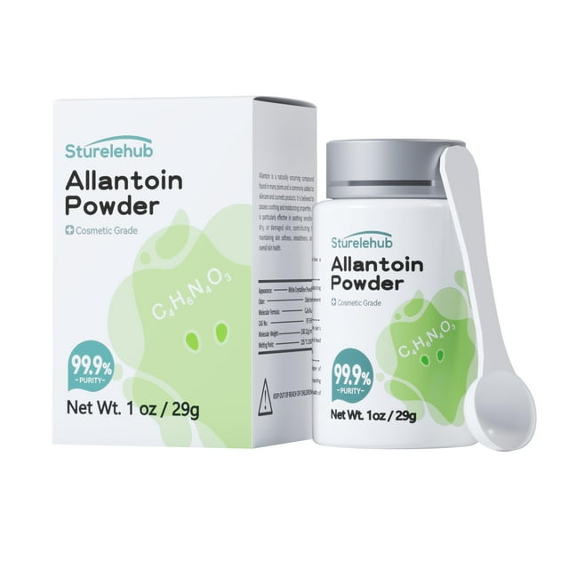 Sturelehub 1 oz de alantoína en polvo 99,9% de pureza de grado cosmético DIY alantoína emulsión crema loción máscaras alantoína ayuda a hidratar e hidratar la piel