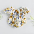 thumbnail image 3 of PENGXIANG Nouveau-Né Bébé Fille Romper Manches Courtes Imprimé Floral Combinaison Vêtements d'Été Rouge, 3 of 7