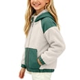 thumbnail image 3 of Bixock Toddler Girls Fleece Jackets Girls Winter Coats Kids Fleece Coat Outerwear Color Long Sleeve Hooded Zip Front Thermal Fall Winter Jacket for Kids 1-10Years, 3 of 6