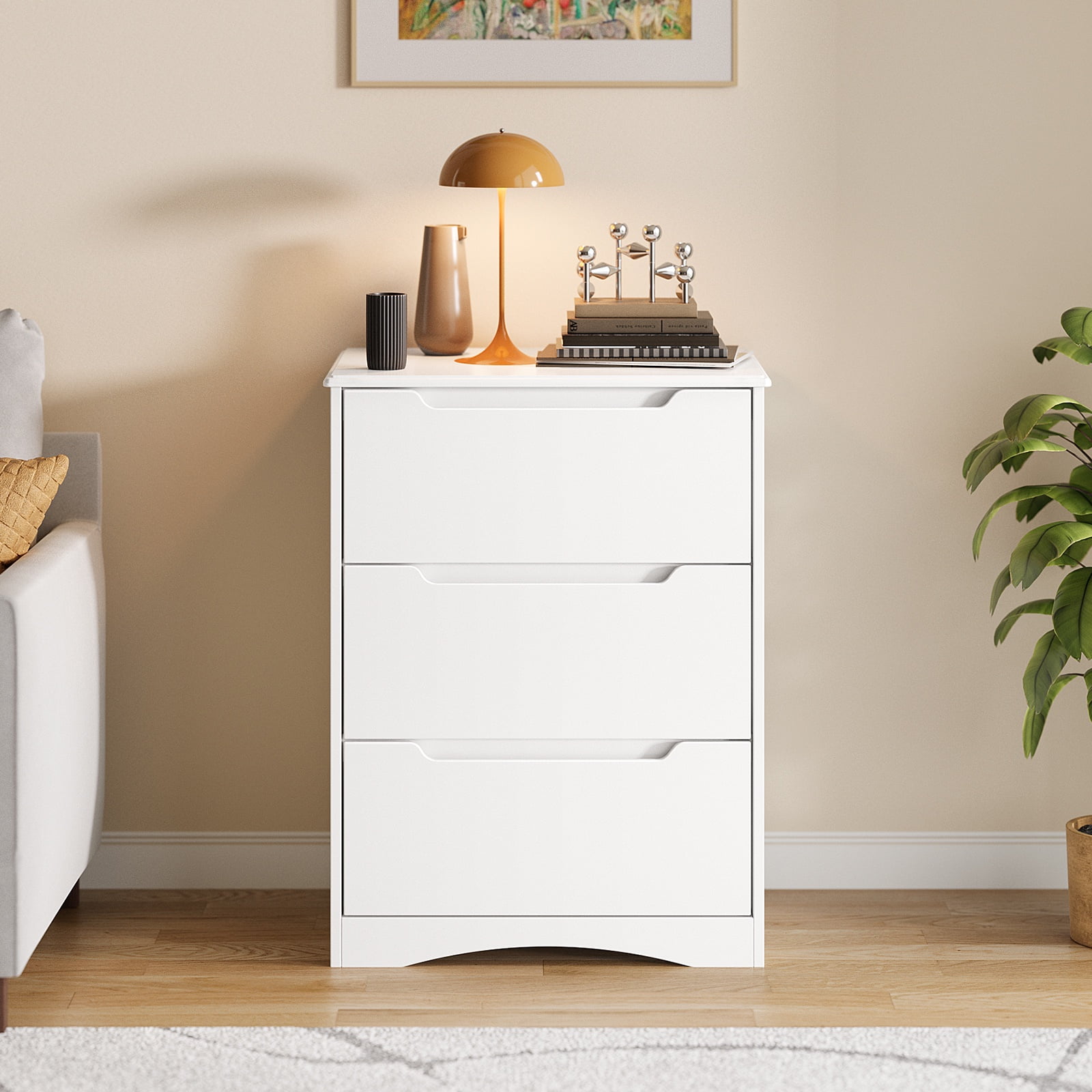 Asofer 3 Drawer Dresser, Chest of Drawers for Bedroom, Living Room, Nightstand