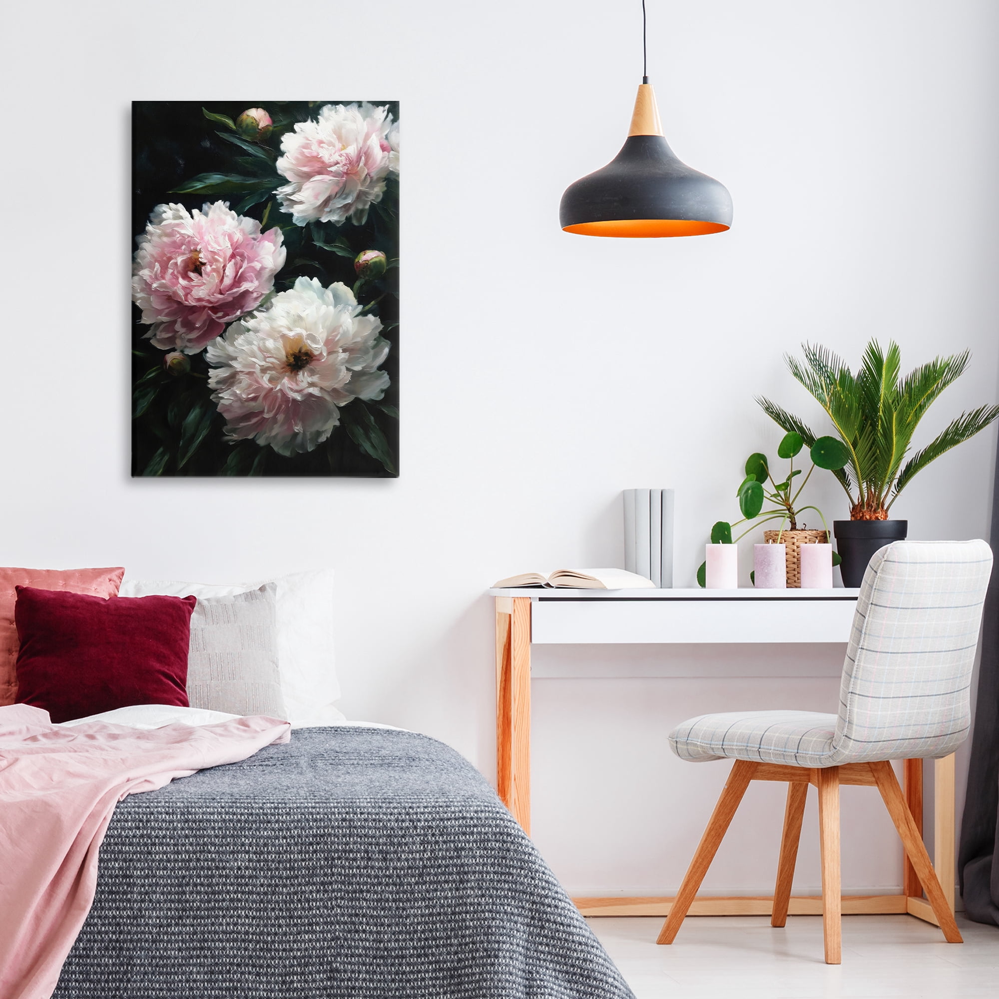 Stupell Industries Soft Pink Peony Garden Canvas Wall Art, design by Petal Prints Design