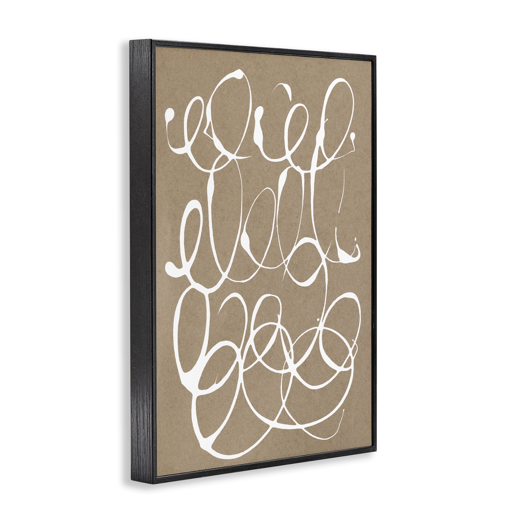 Stupell Industries Scribbled Taupe Circles Black Framed Giclee Art, design by Susan Bryant