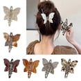 thumbnail image 2 of Lovely Hair Claw Multiple Color Butterfly Shape Hair Clip for Woman Camping Side Braids Hair Delicate Jaw Clip for Girl milk coffee, 2 of 5