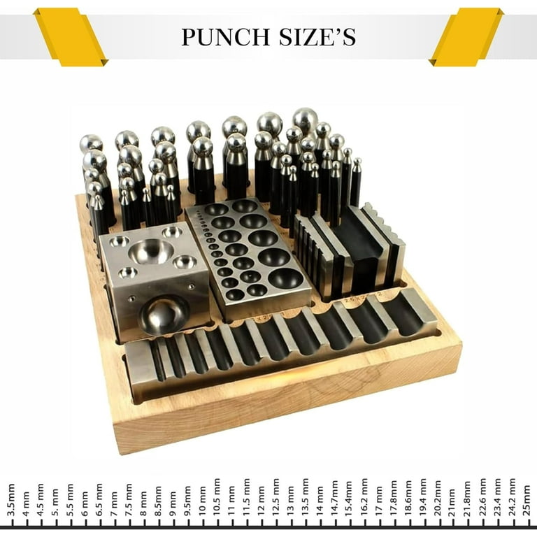 【エリマサ】 ベル作成キット Doming Tool Kit 25 Piece Doming Block and Punch Set