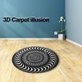 thumbnail image 4 of Tapete de piso redondo 3D Tapete de piso de ilusión visual 3D Antideslizante Patrón de vórtice en blanco y negro para mesa de café Sofá Sala de estar Dormitorio Comedor Oficina (80x80cm) JFHHH pequeña, 4 of 5
