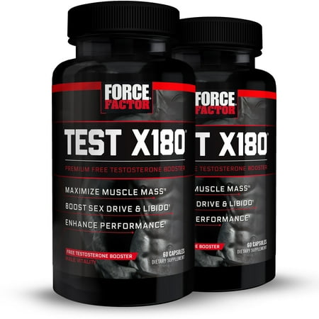 (2 pack) (2 pack) Force Factor Test X180 Testosterone Booster Featuring Testofen, 60 Ct