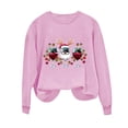 thumbnail image 4 of Oalirro Christmas Sweatshirts for Women Long Sleeve Graphic Cute Womens Shirts Merry Christmas Wine Glass Print Pink Crew Neck Top, M, 4 of 6